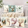 thumbnail image 5 of Pack of 2 Decorative Elk Throw Pillow Covers 18x18 Inch Velvet Cushion Case Super Soft Plush Deer Pillow Covers Home Decor for Spring Sofa Bedroom Car 18x18 Inch 45x45 Cm, 5 of 8