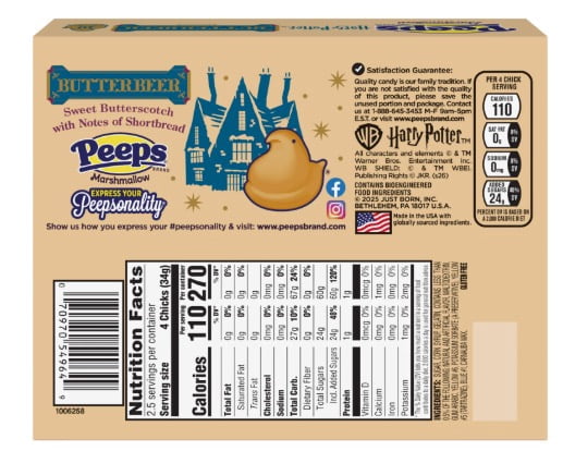 Hershey's Harry Potter Butterbeer Kisses and Peeps Butterbeer Chicks Candy Assortment, 9 oz & 10 Count