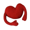 thumbnail image 4 of Almohada de peluche suave con dibujos animados, perfecta y cómoda decoración para sala de estar, dormitorio y oficina. Encantadora almohada asimétrica con forma de corazón rojo, 4 of 8