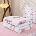 thumbnail image 5 of Homewish Girls Bow-Tie Zipper Twin Comforter Sets with Fitted Sheet and 2 Pillowcases,Kawaii Love Hearts Zipper Bedding Set,White Pink,Pink Reversible,4-Piece, 5 of 7