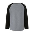 thumbnail image 2 of ITFABS T-shirt Ample à Manches Longues Raglan à Col Rond pour Femmes d'Automne à Couleurs Contrastées, 2 of 8