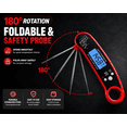 thumbnail image 6 of Meat Thermometer, Instant Read Digital  Food Thermometer with Foldable Probe, IP67 Waterproof Cooking Thermometer for Grilling BBQ Smoker Air Fryer, Red, 6 of 8