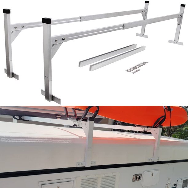 ELITEWILL Adjustable Trailer Ladder Rack Aluminum Trailer Ladder Roof