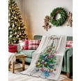 thumbnail image 2 of Merry Christmas Flannel Blanket for Bed,Travel and Camping, Xmas Tree Colorful Ball Winter Scenery Super Soft Cozy Blanket for All Seasons 40"x50", 2 of 6