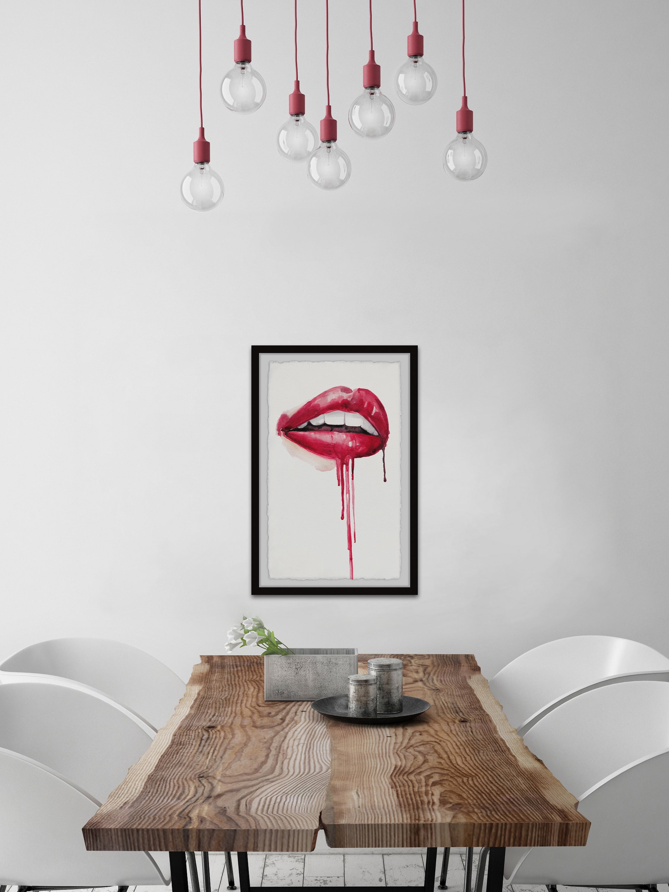 Marmont Hill "Blooded Lips" Framed Painting Art Print, 8.00" x 1.50"