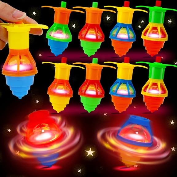 Woaeety 20PCS Light Up Spinning Tops, LED Light Up Flashing Spinning Tops，Gyroscope Novelty Bulk Toys Party Favors Glow Goodie Bags Stuffers, Birthday Return Gifts, Classroom Treasure Box Toys