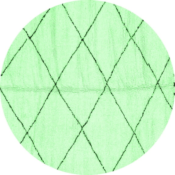 Ahgly Company Indoor Round Solid Emerald Green Modern Area Rugs, 4' Round
