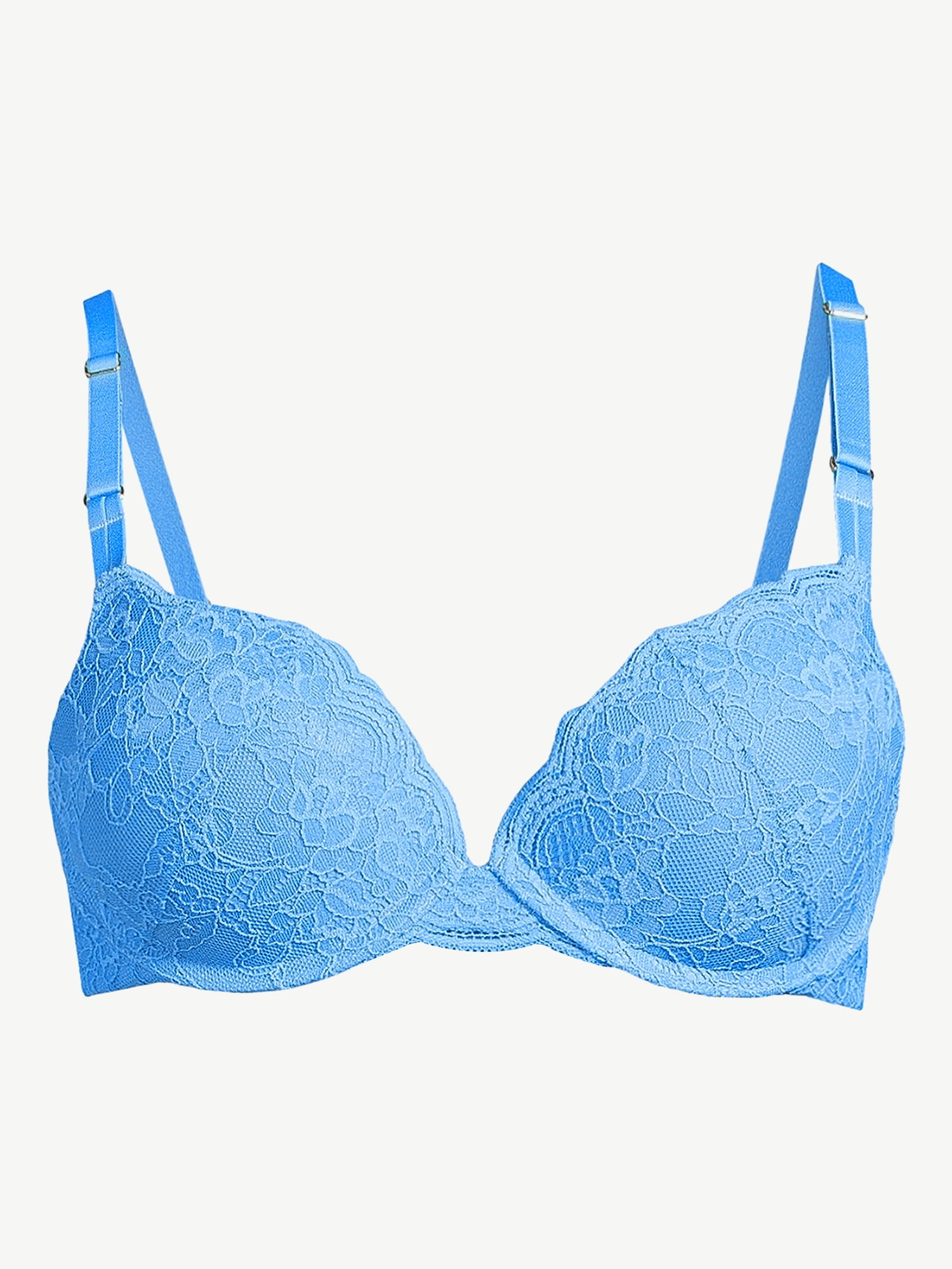 SAANWARI COLLECTIONS Push-up Padded Underwired Bra (Blue-34C