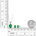 thumbnail image 2 of Gem Stone King 925 Sterling Silver Green Nano Emerald and Red Created Ruby Pendant and Earrings Jewelry Set for Women (4.30 Cttw, Gemstone Birthstone, Oval 11X9MM and 8X6MM with 18 inch Silver Chain), 2 of 3