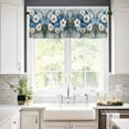 thumbnail image 2 of Hydrangeas Flower Valances for Windows Farmhouse Kitchen Curtains Valances Rod Pocket Valance Curtains for Kitchen Windows Blue White Floral Country Oil Painting Window Valances for Bathroom 42"x12", 2 of 6