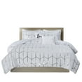 thumbnail image 6 of Home Essence Arielle Silver Metallic White 5 Piece Duvet Cover Set, Full/Queen, 6 of 18