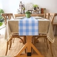 thumbnail image 2 of yuboo Light Blue Buffalo Check Table Runner,Rustic Plaid Table Cloth Farmhouse Style for Picnic Outdoor or Indoor Parties Thanksgiving Birthday Home Table Decorations,72 Inches Long, 2 of 7