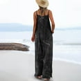 thumbnail image 3 of Wensltd Women Jumpsuits One Piece Sleeveless Printed Wide Leg Pant With Pockets, 3 of 5