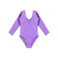 thumbnail image 3 of ZDHoor Girls Long Sleeve Leotard Kids Bodysuit for Dance Gymnastics Costume 3-14 Years Light Purple 5-6, 3 of 7