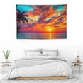 thumbnail image 4 of PRATYUS  Ocean Sunset Tapestry Beach Wave Wall Hanging Tapestries Sky Cloud Scenery Nature Palm Tree Tapestry Landscape Home Decor for Bedroom, Dorm, College, Living Room 60x40 Inch 60x40in, 4 of 7