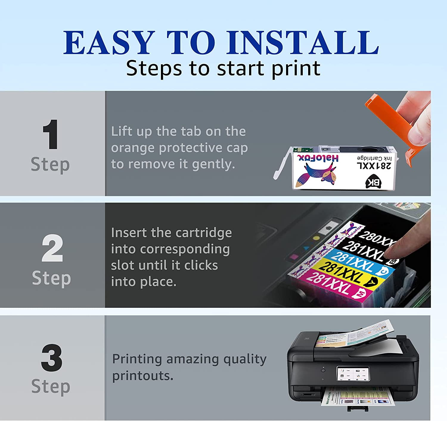 Buy Halofox Ink 280 and 281 Cartridges Replacement for Canon TR8520 Ink
