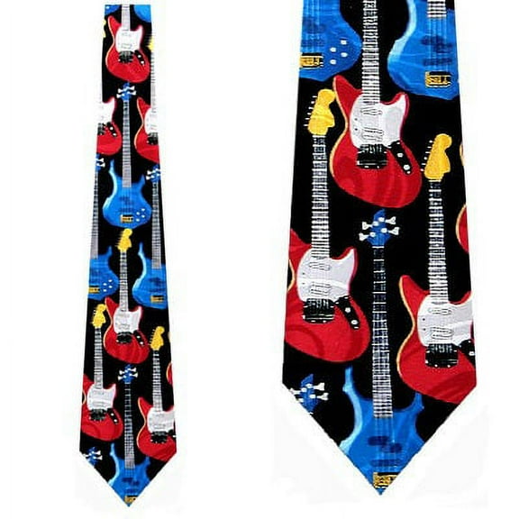 Guitar Tie Red and Blue Necktie Mens by Steven Har