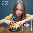 thumbnail image 5 of Flower Bouquet Butterfly Building Set, Bonsai Tree Flowers Building Blocks with Dust Cover, 530 PCS Micro Bricks Botanical Collection Kit, Birthday Gift for Women Girlfriend Adults 12+, 5 of 6
