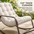 thumbnail image 6 of RADIATA Oversize Rocking Chair with Cushion & Footrest, Indoor Outdoor Rocking Chair Recliner, 430 lbs Capacity, Beige, 6 of 11