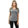thumbnail image 2 of Thread Tank Sorta Sweet Savage Women's Relaxed V-Neck T-Shirt Tee Heather Grey 2X-Large, 2 of 6