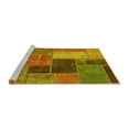 thumbnail image 2 of Ahgly Company Machine Washable Indoor Rectangle Patchwork Yellow Transitional Area Rugs, 6' x 9', 2 of 4