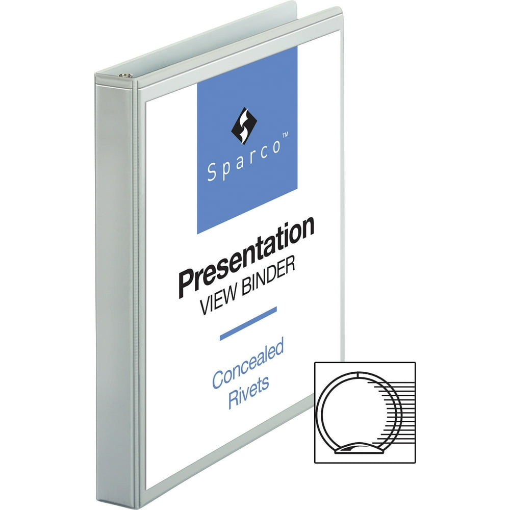 Sparco Standard View Binder 1"Capacity 81/2"x11" White 05711