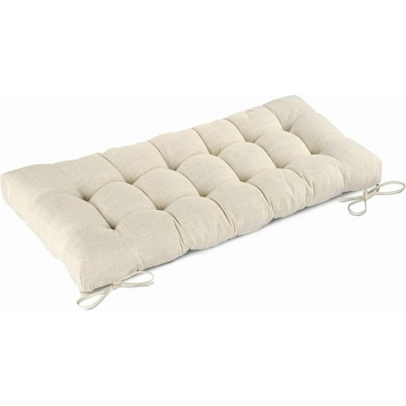 Bench Cushion for Indoor Furniture 46.5 x 19 inch Rectangle Bench Seat Cushion for Bay Window Entryway Bench Thick Textured Chair Cushion with Non-Slip Backing 1 Pack, Beige
