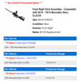 thumbnail image 2 of Front Right Strut Assembly - Compatible with 2014 - 2016 Mercedes-Benz CLA250 2015, 2 of 2