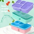 thumbnail image 4 of Bento Lunch Box - 4 Pack, 4-Compartment Meal Prep Containers, Adult Bento Box, Microwave & Dishwasher Safe (PP(Blue)), 4 of 14