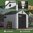 thumbnail image 5 of Craftian 8x8ft Outdoor Resin Storage Shed with Floor, 427cuft Garden Shed with Lockable Door, Windows & Vents, Plastic Tool Storage, Waterproof, 5 of 8
