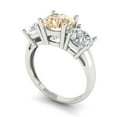 thumbnail image 2 of Clara Pucci 14K White Gold 2.5ct Morganite Three-Stone Ring for Women, 2 of 8
