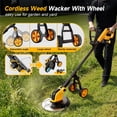 thumbnail image 4 of Lemolifys 12-inch Brushless Weed Eaters with Wheels & 5 Blades, 21V Battery String Trimmer for Lawn Yard Garden, 4 of 10