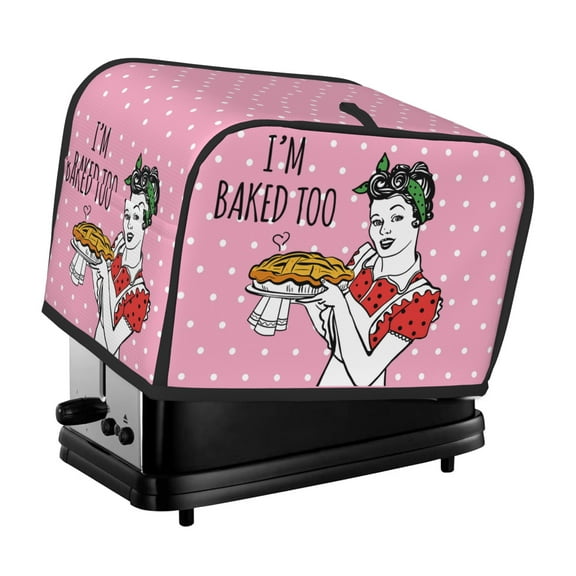 Cute Toaster Cover, Funny Smiling Housewife Toaster Cover, Washable Creative Kitchen Appliance Dust Cover with Top Hook for Standard 2-Slice Toasters