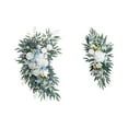 thumbnail image 1 of 2 piezas de flores de arco de boda, letrero de bienvenida, decoración moderna con hojas , flores artificiales para adorno de pared y ventana de Azul, 1 of 8