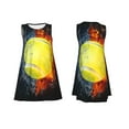 thumbnail image 7 of KLL Tennis Ball In Fire And Water Pattern Womens Summer Dresses 2025,Loose Round Neck Sleeveless Sundresses Tank Dresses with Pockets, 7 of 7