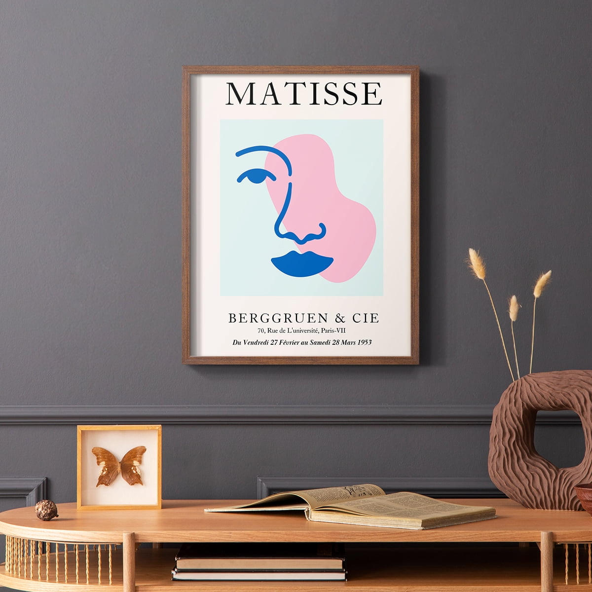 Matisse CDXCIX in Brown Solid Wood Framed Print No Nail Hanging
