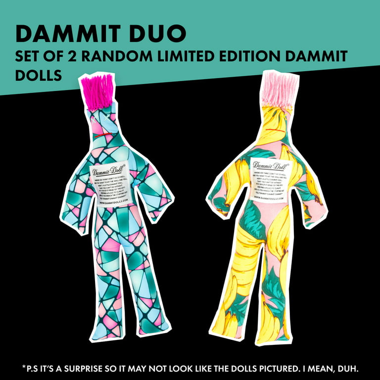Dammit Doll - Classic Random Color, Stress Relief - Gag Gift - 3 Dolls -  Sports Themed