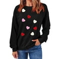 thumbnail image 4 of ibuvkizy Valentine's Day Womens Sweatshirt Round Neck Lover's Love Print Sweatshirt Long Sleeved Pullover Top/shirt Black,S, 4 of 7