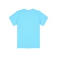 thumbnail image 4 of YONGHS Boys Girls Short Sleeve Crewneck Tee Kids T-Shirts Solid Cotton Active Athletic Shirts Tops Sky Blue 3-4, 4 of 5