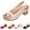 Beige, variant on Women's Chunky High Block Heels Flowers Sandals 2026 Summer Casual Peep Open Toe Ankle Strap Hollow Out Platform Wedge Sandal Party Dress Wedding Dance Shoes