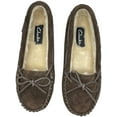 thumbnail image 4 of Clarks Women's Suede Moc Indoor and Outdoor Slipper 9 M US, Dk Drown, 4 of 7