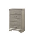 thumbnail image 2 of CoSoTower 5-Drawer Tall Chest Modern 1pc Beige Champagne Texture Finish Solid Wood Wooden Crystal Tufted Handle Bedroom Home Furniture, 2 of 5