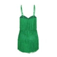 thumbnail image 4 of Bigersell Tank Maxi Dress Fashion Women V-Neck Solid Color Tassel Sleeveless Dress Short Skirt Women Sweater Dress Style 32903, Female Regular Dresses Green L, 4 of 8