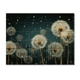 thumbnail image 3 of Designart "White Teal Dandelion Euphony IV" Floral Print on Natural Pine Wood, 3 of 5