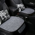 thumbnail image 3 of 1/3 PCS Front Rear Car Seat Cover Breathable Linen Pad Chair Cushion Set Universal, 3 of 5
