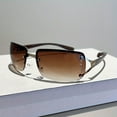 thumbnail image 5 of Y2K Rimless Sunglasses For Women Men Gradient Lens Glasses Futuristic Rhinestone Decor Eyewear For Driving Beach, UV 400, 5 of 5