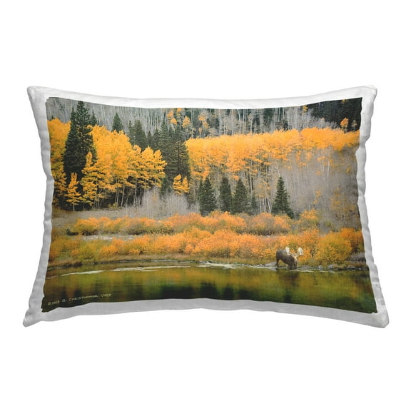 Stupell Industries Moose at Priest Lake Decorative Printed Throw Pillow Design by Chris Vest.