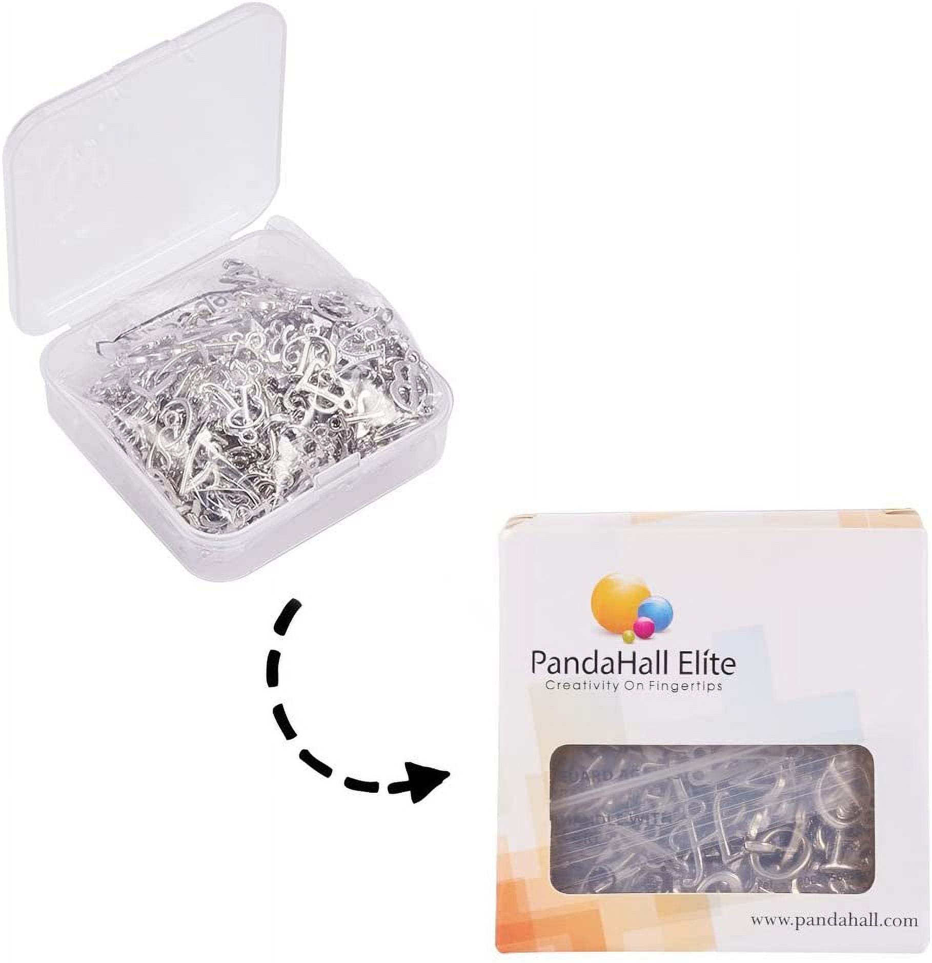 PH 208pcs Alloy Alphabet Charm Pendant Loose Beads Platinum Plated A-Z Letter Pendant for Jewelry Making(8 pcs for each letter) Grey