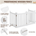 thumbnail image 4 of Alden Design 24″ Tall Freestanding Wooden Dog Gate with Door for Small Pet Dogs, 4-Panel, White, 4 of 9