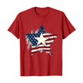 thumbnail image 4 of Short Sleeve T Shirts for Women Crew Neck Stars and Stripes 250th Anniversary USA Print Summer Casual Soft Tee Tops Red XXXL, 4 of 5